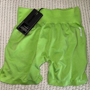 Bo+Tee Neon Green Seamless Shorts